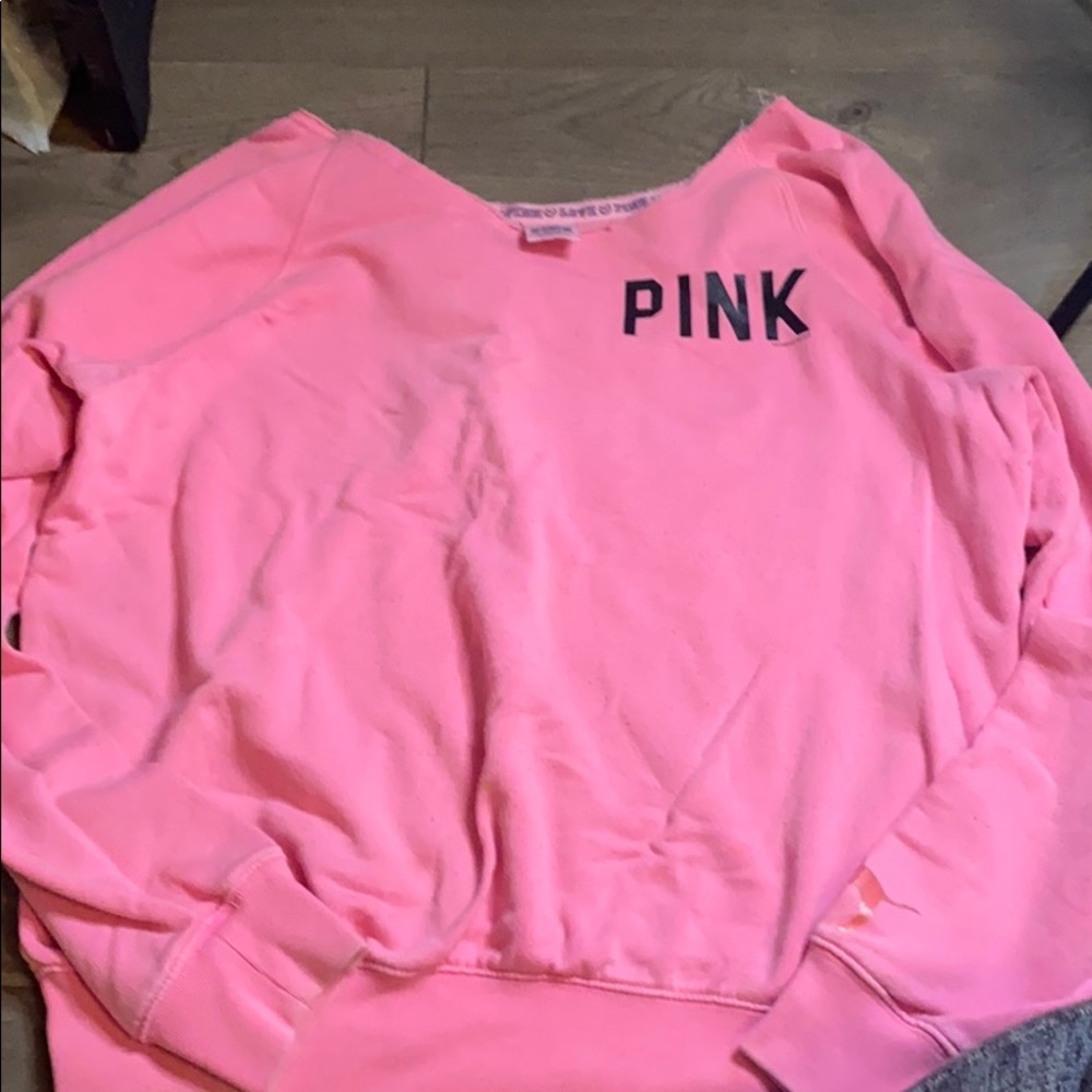 PINK OFF SHOULDER SWEATSHIRT